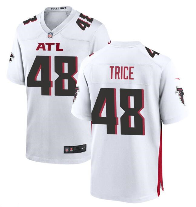 Men's Atlanta Falcons #48 Bralen Trice White Limited Football Stitched Game Jersey